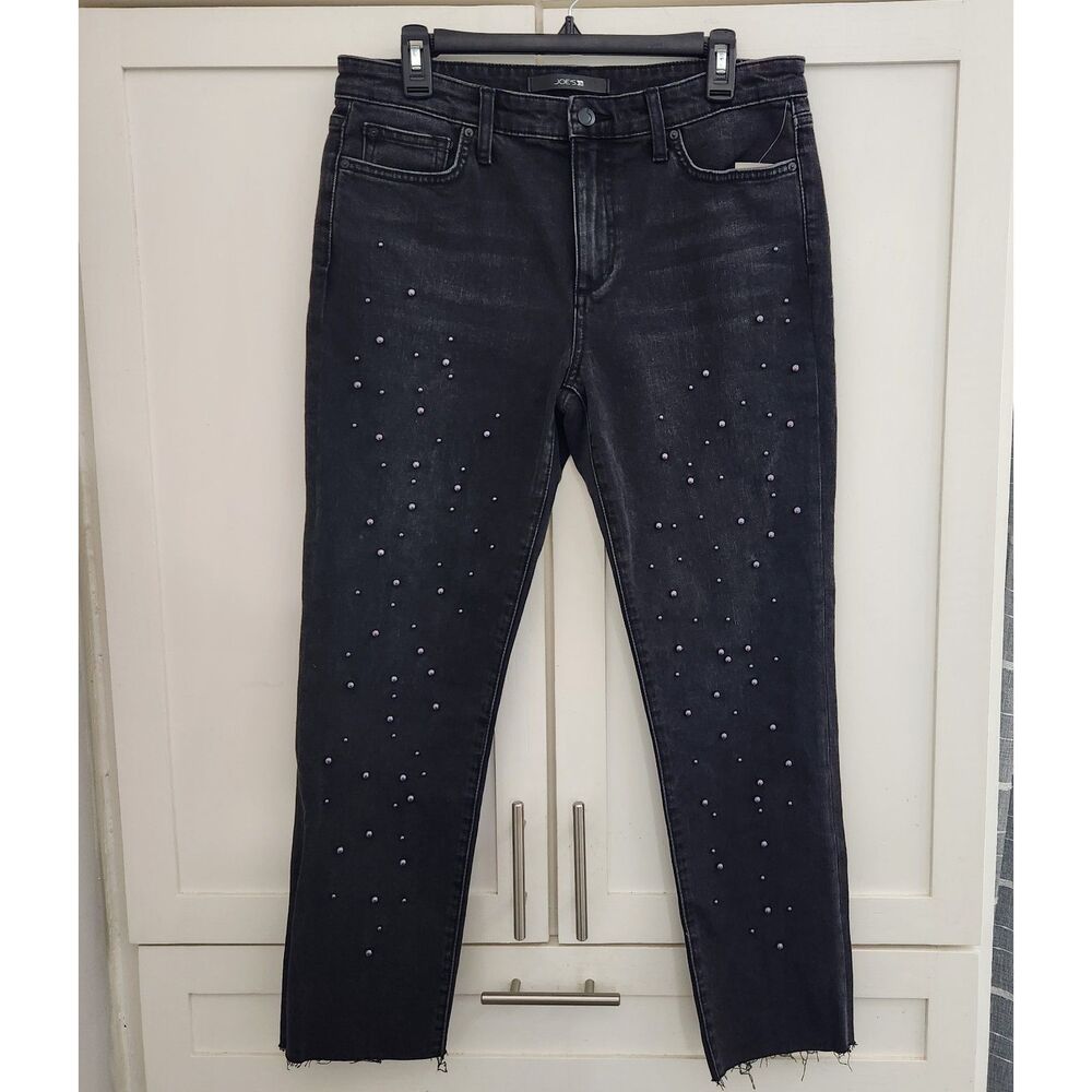 Joes Jeans Women The Smith High Rise Lillith Pearl Straight Ankle Raw Hem 30